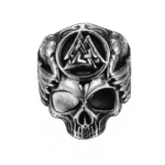 bague tete de mort rune en acier inoxydable 57 mm roas250 721 1