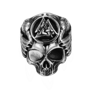 bague tete de mort rune en acier inoxydable 57 mm roas250 721 1