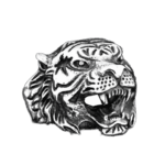Bague Tête De Tigre Homme: Audace Et Durabilité En Acier Inoxydable - 54.4 Mm / Modèle 4