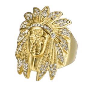 bague tete dindien doree symbole de courage et force 57 mm roas250 929 1
