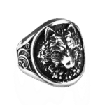 bague totem loup force et courage en acier inoxydable 54 mm argent roas250 787 1