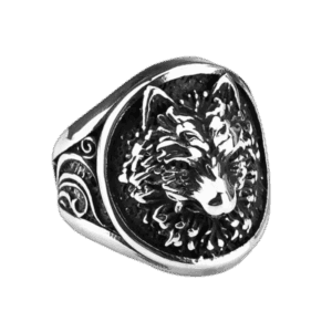 Bague Totem Loup: Force Et Courage En Acier Inoxydable 2 Bague Totem Loup: Force Et Courage En Acier Inoxydable - 54 Mm / Argent