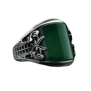 bague turque en argent massif avec pierre dagate verte vert 55 mm roas300 506 1