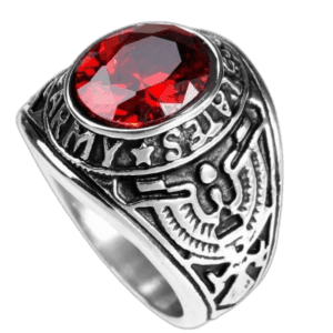 Bague Us Army En Acier Inoxydable: Votre Fierté Militaire 3 Bague Us Army En Acier Inoxydable: Votre Fierté Militaire - Rouge / 54.7 Mm
