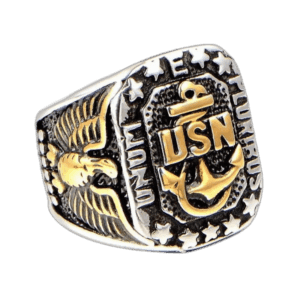 Bague Us Navy En Acier Inoxydable - Symbole D’honneur Et De Courage 2 Bague Us Navy En Acier Inoxydable - Symbole D’honneur Et De Courage - 54.4 Mm
