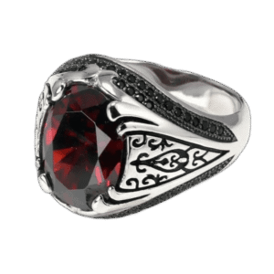 bague zircon rouge en argent ideale pour offrir 54 4 mm roas300 101 1