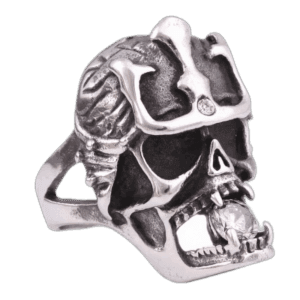 Cadeau Idéal : Bague Chevalière Gothique En Acier Inoxydable 3 Cadeau Idéal: Bague Chevalière Gothique En Acier Inoxydable - 55 Mm