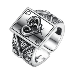 Chevalière Argent Homme Carte Poker: Impressionnez Avec Style Unique! - Redimensionnable