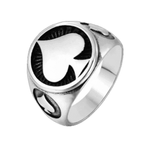 Chevalière As De Pique En Acier Inoxydable - Argent / 54.4 Mm