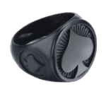 chevaliere as de pique en acier inoxydable noir 54 4 mm roas250 633 1