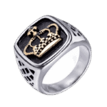 chevaliere avec couronne en acier inoxydable 54 4 mm or roas200 319 1