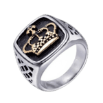 Chevalière Avec Couronne En Acier Inoxydable - 54.4 Mm / Or