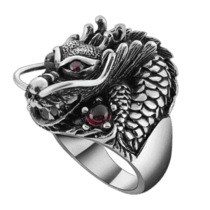 Chevalière Dragon Tête: Bijoux Steampunk & Rock Punk 1 Chevalière Dragon Tête: Bijoux Steampunk & Rock Punk - 55 Mm