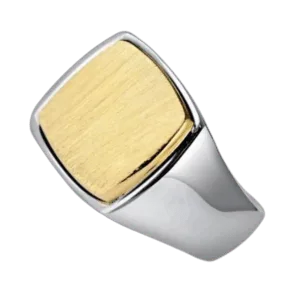 Chevalière En Argent Et Doré : Bijou D’exception Pour Une Allure Distinguée 1 Chevalière En Argent Et Doré: Bijou D’exception Pour Une Allure Distinguée - 51.9 Mm