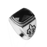 chevaliere fleur de lys noire en argent robuste 56 mm roas300 242 1