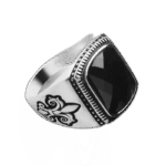 chevaliere fleur de lys noire en argent robuste roas300 664 1