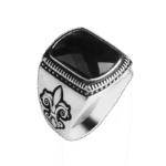 chevaliere fleur de lys noire en argent robuste roas300 910 1