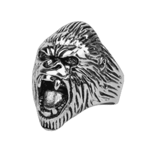 Chevalière Gorille En Acier Inoxydable - Audace Et Puissance - 54.4 Mm / Modèle 1