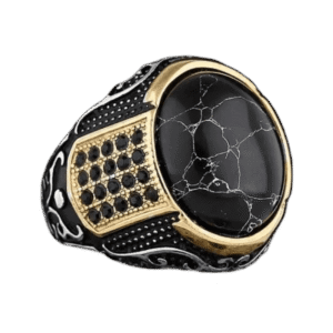 chevaliere homme acier inoxydable pierre noire elegance et robustesse 54 mm roas200 396 1