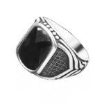 chevaliere homme argent pierre noire style audacieux roas300 316 1