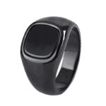 chevaliere homme classique en acier inoxydable 54 4 mm noir roas200 836 1