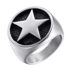 chevaliere homme etoile elegance en acier inoxydable argent 54 4 mm roas200 272 1