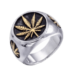 chevaliere homme feuille de cannabis en acier inoxydable 54 4 mm or roas250 515 1