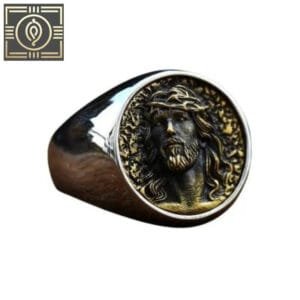 Chevalière Homme Jésus. Affirmez Votre Foi Avec Style - Argent / 54.4 Mm