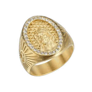 Chevalière Homme Jésus En Acier Inoxydable 2 Chevalière Homme Jésus En Acier Inoxydable - 54 Mm