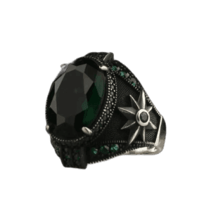 Chevalière Homme: Pierre Verte Luxueuse 3 Chevalière Homme: Pierre Verte Luxueuse - 56 Mm