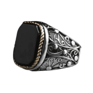 Chevalière Onyx Ancienne: Bijou Historique Premium 1 Chevalière Onyx Ancienne: Bijou Historique Premium - 56 Mm