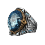 Chevalière Pierre Bleue Océan Argent - élégance Et Mystère