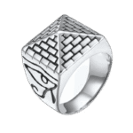 chevaliere pyramide en acier inoxydable affichez votre style audacieux argent 54 4 672 1