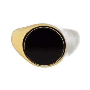 Chevalière Ronde En Acier: élégance Classique Avec Une Touche Moderne - Or / 54.4 Mm