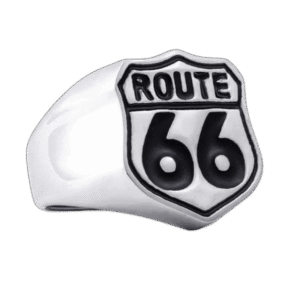 chevaliere route 66 en acier inoxydable pour voyageurs audacieux 55 3 mm argent roas250 162 1