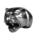 chevaliere tete de leopard design exotique en acier inoxydable argent 54 4 mm roas200 951 1