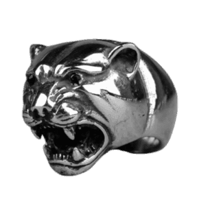 Chevalière Tête De Léopard: Design Exotique En Acier Inoxydable 3 Chevalière Tête De Léopard: Design Exotique En Acier Inoxydable - Argent / 54.4 Mm