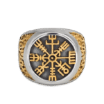 chevaliere vegvisir en acier inoxydable la puissance viking 59 6 mm or roas200 281 1