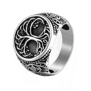 chevaliere yggdrasil en acier inoxydable lelegance incarnee 59 6 mm argent roas200 522 1