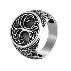 Chevalière Yggdrasil En Acier Inoxydable: L’élégance Incarnée - 59.6 Mm / Argent
