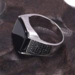 Magnifique Bague Argent Massif Avec Onyx Rouge