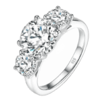 Magnifique Bague En Argent Avec Pierres Moissanite Synthétiques - 49.3 Mm